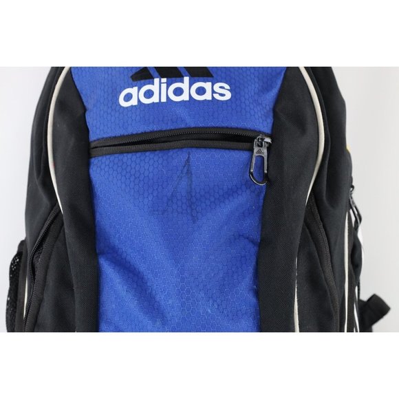 Vintage Adidas Fresh Park Spell Out Striped Soccer Ball Holder Backpack Bag Blue - Picture 3 of 11